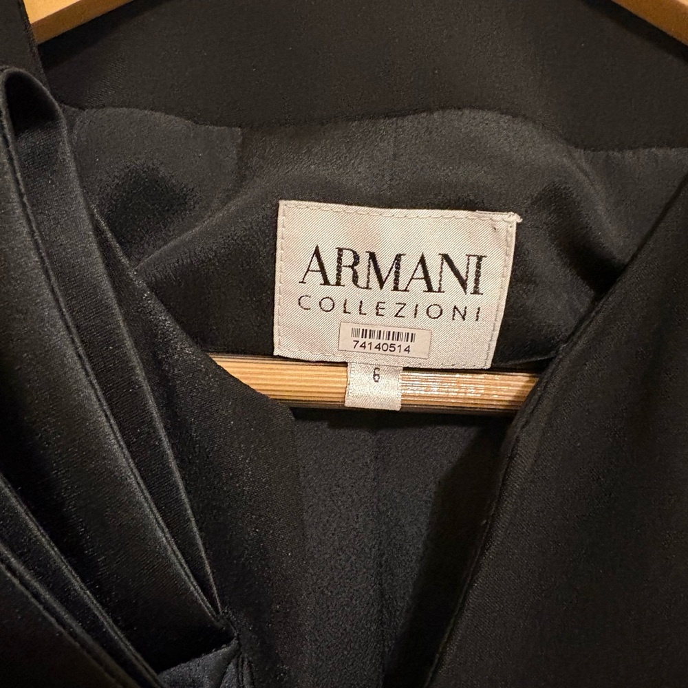 Armani Collezioni Black Women's Blazer with Satin Accents - Picture 4 of 7